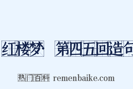 红楼梦·第四五回造句是什么意思的图片